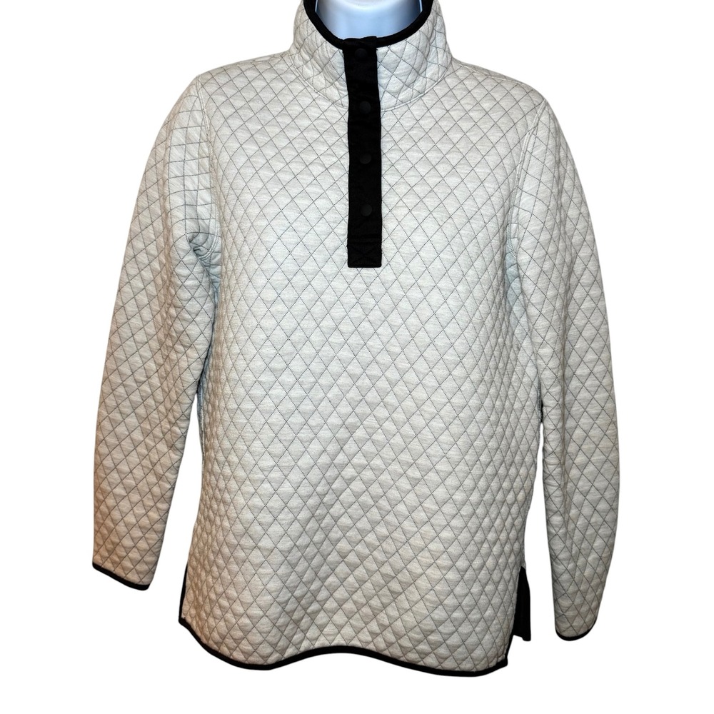 Marine Layer Corbet Quilted Reversible Pullover Womens Small White Black